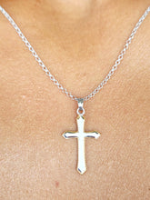 Load image into Gallery viewer, Two Tone Sterling Silver Cross Necklace