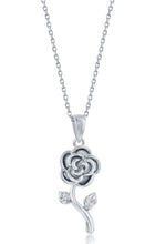 Load image into Gallery viewer, Rose Flower Necklace - Sterling Silver