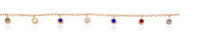 Load image into Gallery viewer, Bezel-Set Rainbow CZ Charms Anklet - Rose Gold Plated