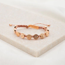 Load image into Gallery viewer, Benedictine Blessing Bracelet - Rose Gold Medals