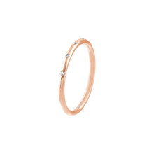 Load image into Gallery viewer, Diamond Stations Thin Band Ring - 14K Rose Gold