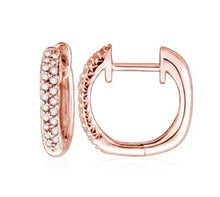 Load image into Gallery viewer, Pave Diamond Square Huggie Hoops - 14K