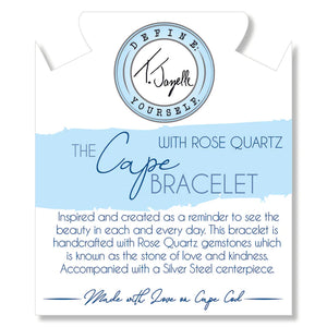 Rose Quartz with Silver Steel Ball- TJazelle Cape Bracelet Reverse