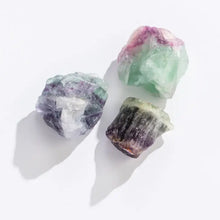 Load image into Gallery viewer, Rough Rainbow Fluorite Stone &amp; Meaning Card