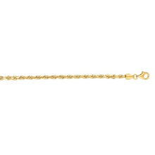 Load image into Gallery viewer, 14K Gold 3mm Diamond Cut Royal Rope Bracelet