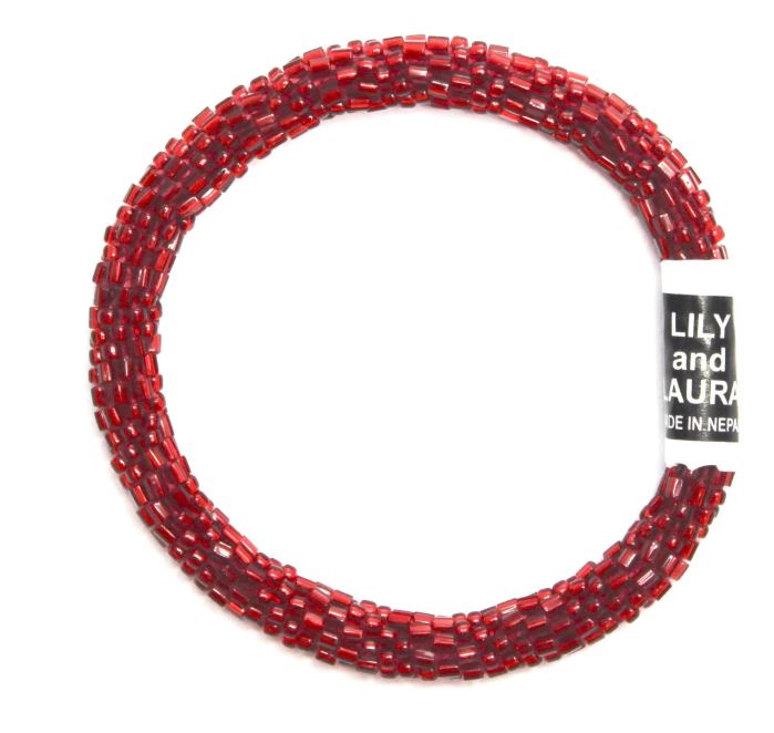Ruby Red Gem Solid - Lily and Laura Roll On Bracelet