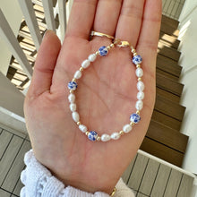 Load image into Gallery viewer, The Santorini Porcelain and Pearl Beaded Bracelet - Our Whole Heart