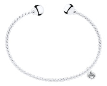 Load image into Gallery viewer, Cape Cod Twist Cuff Bangle with 2 Beads - Sterling Silver
