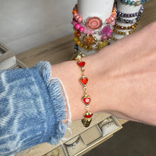 Load image into Gallery viewer, Scarlet Heartfire Beaded Bracelet