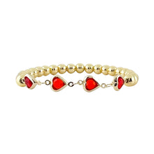 Load image into Gallery viewer, Scarlet Heartfire Beaded Bracelet