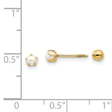Load image into Gallery viewer, Reversible FW Cultured Pearl and Bead Earrings - 14K Yellow Gold