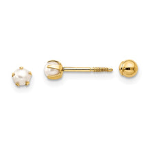 Load image into Gallery viewer, Reversible FW Cultured Pearl and Bead Earrings - 14K Yellow Gold