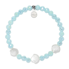 Load image into Gallery viewer, Ocean Defenders Alliance Stacker: Aqua Crystal and Shells Bracelet