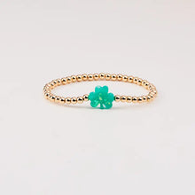 Load image into Gallery viewer, Lucky Shamrock Holy Water Stretch Bracelet in Gold