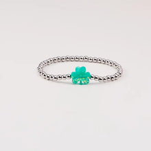 Load image into Gallery viewer, Lucky Shamrock Holy Water Stretch Bracelet in Silver