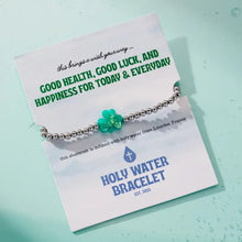 Load image into Gallery viewer, Lucky Shamrock Holy Water Stretch Bracelet in Silver