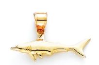 Load image into Gallery viewer, Shark Pendant Charm - 14K Yellow Gold