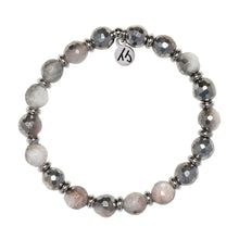 Load image into Gallery viewer, Dipped Moonstone &amp; Silver Empowered Elegance Beaded Bracelet - TJazelle