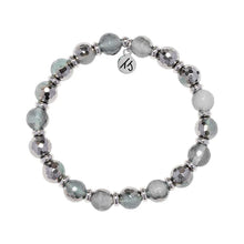 Load image into Gallery viewer, Blue Silver Agate &amp; Silver Empowered Elegance Beaded Bracelet - TJazelle