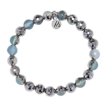 Load image into Gallery viewer, "Balance" Blue Silver Agate Stacker - TJazelle