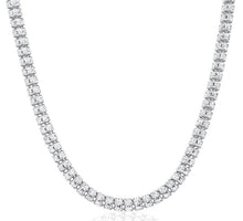 Load image into Gallery viewer, 5mm D-C Ice Barrel Chain - Rhodium Plated - Sterling Silver Rhodium Plated