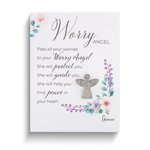 Load image into Gallery viewer, Silver-tone Worry Angel Pin with Sentiment Card