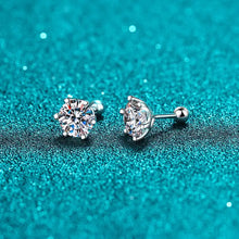 Load image into Gallery viewer, 2 Carat Six-Prong Moissanite Stud Earrings in 925 Sterling Silver
