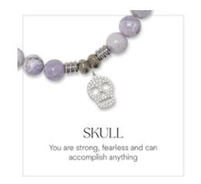 Load image into Gallery viewer, "Skull" CZ Silver Charm Bracelet - TJazelle