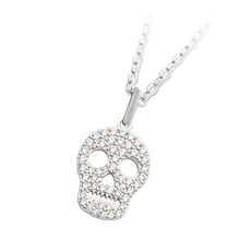 Load image into Gallery viewer, Skull CZ Sterling Silver Necklace - TJazelle