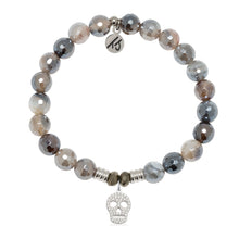 Load image into Gallery viewer, "Skull" CZ Silver Charm Bracelet - TJazelle