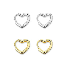 Load image into Gallery viewer, Small Open Heart Hoops Earrings