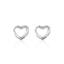 Load image into Gallery viewer, Small Open Heart Hoops Earrings