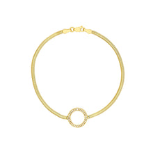 Load image into Gallery viewer, Diamond Circle Station Snake Bracelet - 14K Yellow Gold