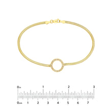 Load image into Gallery viewer, Diamond Circle Station Snake Bracelet - 14K Yellow Gold