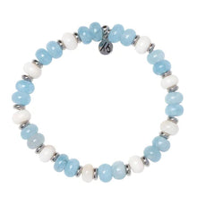 Load image into Gallery viewer, Aquamarine Beige Jade Soulful Bracelet - TJazelle