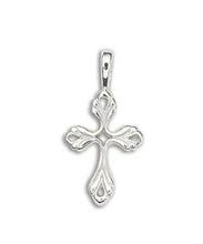 Load image into Gallery viewer, Fleur De Lis Cross Pendant - Sterling Silver