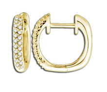 Load image into Gallery viewer, Pave Diamond Square Huggie Hoops - 14K