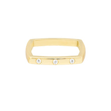 Load image into Gallery viewer, Bold Diamond Square Band Ring - 14K Yellow Gold