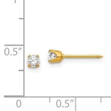 Load image into Gallery viewer, Gold Plated Stainless Steel Cubic Zirconia Piercing Earrings