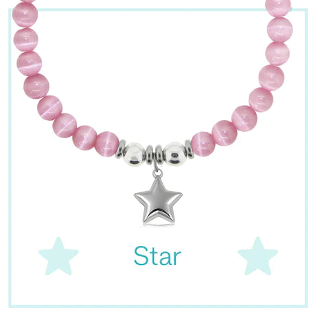 Pink and White Bracelet With Star 