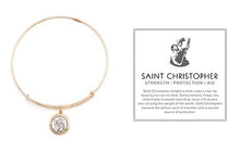 Load image into Gallery viewer, Saint Christopher Two Tone Bangle Bracelet - Alex and Ani Precious Collection
