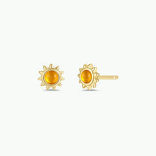 Load image into Gallery viewer, Sun Stud w/ Amber Stud Earrings - Jax Kelly