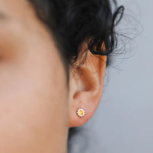 Load image into Gallery viewer, Sun Stud w/ Amber Stud Earrings - Jax Kelly