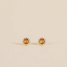 Load image into Gallery viewer, Sun Stud w/ Amber Stud Earrings - Jax Kelly