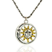Load image into Gallery viewer, Ravi Sun &amp; Moon Celestial Yellow Crystal Necklace