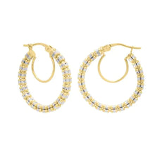 Load image into Gallery viewer, "Ice" Hoops - 14K Gold Ice Round Hoops