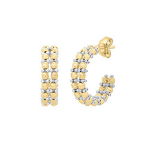 Load image into Gallery viewer, "Ice" Hoops - 14K Gold Pallina Bead TT Hoops