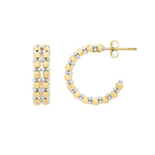 Load image into Gallery viewer, "Ice" Hoops - 14K Gold Pallina Bead TT Hoops
