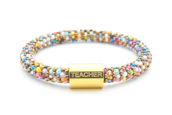 Teacher Roll On Charm Bracelet