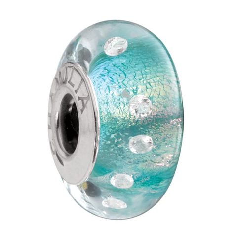 Teal Shimmer Murano Glass Bead Chamilia Radiance Collection